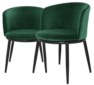 Casa Padrino Luxus Esszimmerstuhl Set Grn / Schwarz 57 x 57 x H. 74 cm - Esszimmermbel