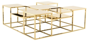 Casa Padrino Luxus Couchtisch / Wohnzimmertisch Gold 120 x 120 x H. 42 cm - Designer Wohnzimmermbel