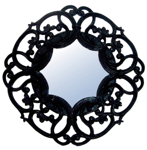 Casa Padrino Spiegel / Wandspiegel Schwarz  100 cm - Art Deco M�bel