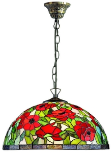 Casa Padrino Tiffany H�ngeleuchte / H�ngelampe Mehrfarbig  40 x H. 95 cm - Tiffany Leuchten