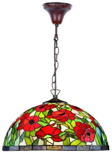 Casa Padrino Tiffany H�ngeleuchte / H�ngelampe Mehrfarbig  40 x H. 85 cm - Tiffany Leuchten