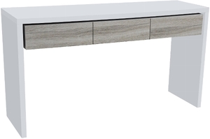 Casa Padrino Konsole Wei / Naturfarben 154 x 45 x H. 85 cm - Handgerfertigte Lack-Konsole mit 3 Holzschubladen