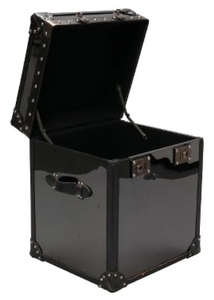 Casa Padrino Luxus Truhe Schwarz 49 x 44 x H. 57 cm - Handgefertigte Truhe im Kofferlook 