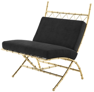 Casa Padrino Luxus Klappstuhl Gold / Schwarz 75 x 81,5 x H. 92 cm - Luxus M�bel