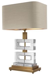 Casa Padrino Luxus Tischleuchte Vintage Messing / Khaki 45 x H. 70 cm - Luxus Kollektion