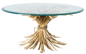 Casa Padrino Luxus Couchtisch / Wohnzimmertisch Antik Gold  90 x H. 43 cm - Designerm�bel