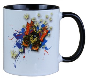 Harald Gl��ckler Pomp��s Tasse Schmetterlinge Bunt - designed by Harald Gl��ckler