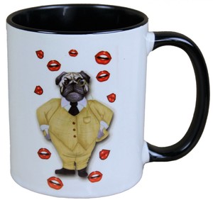 Harald Gl��ckler Pomp��s Tasse Hund mit goldenem Anzug - designed by Harald Gl��ckler