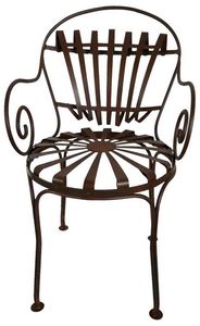 Casa Padrino Schmiedeeisen Gartenstuhl mit Armlehnen  46 x H. 94 cm - verschiedene Farben - Jugendstil Gartenm�bel 