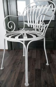 Casa Padrino Schmiedeeisen Gartenstuhl mit Armlehnen  46 x H. 94 cm - verschiedene Farben - Jugendstil Gartenm�bel 