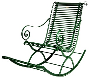 Casa Padrino Schmiedeeisen Garten Schaukelstuhl 55 x 150 cm - verschiedene Farben - Handgefertigte Gartenmbel 