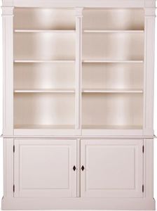 Casa Padrino Landhausstil Wandschrank Antik Wei�  160 x 48 x H. 215 cm - Landhausstil M�bel - B�cherregal 