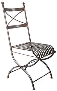 Casa Padrino Schmiedeeisen Gartenstuhl 37 x 38 x H. 84 cm - verschiedene Farben - Jugendstil Gartenm�bel 