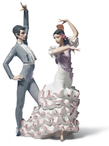 Casa Padrino Luxus Porzellan Skulptur Flamenco Tnzer Mehrfarbig 30 x H. 43 cm - Handgefertigte Luxus Dekoration