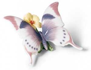 Casa Padrino Luxus Porzellan Schmetterlingsfigur / Skulptur Mehrfarbig 11 x H. 6 cm - Luxus Qualit�t