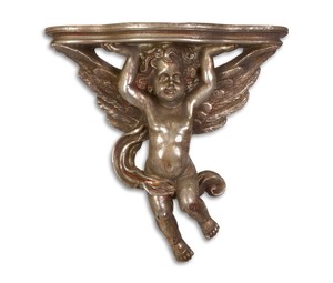 Casa Padrino Barock  Wandkonsole mit Engel Bronze  15  x 37,9  x H.37,3 - Hotel M�bel