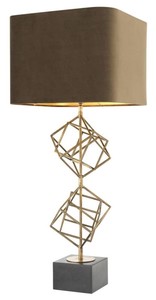 Casa Padrino Luxus Tischleuchte Vintage Messingfarben / Braun 40 x H. 98 cm - Designer Tischlampe