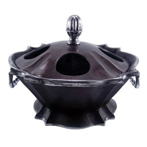 Casa Padrino Barock Weink�hler f�r 4 Flaschen Aluminium / Antik Silber H 20 cm, Durchmesser 44 cm - Weinhalter Hotel Dekoration