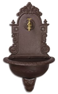 Casa Padrino Jugendstil Wandbrunnen Braun 44,2 x 24,1 x H. 76,2 cm - Gartenm�bel & Deko