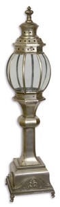 Casa Padrino Jugendstil Gartenlaterne Silber 27 x 27 x H. 109 cm - Garten & Terrassen Deko