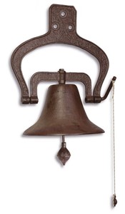 Casa Padrino Gusseisen Schiffsglocke Braun 46,3 x 35,3 x H. 57,5 cm - Garten Deko