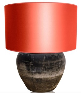 Casa Padrino Luxus Terracotta Tischleuchte Grau / Orange  60 x H. 72 cm - Luxus M�bel