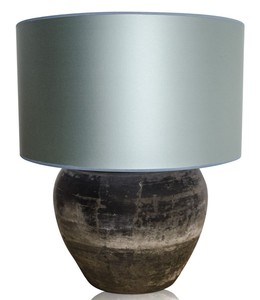 Casa Padrino Luxus Terracotta Tischleuchte Grau / Hellblau  60 x H. 72 cm - Luxus M�bel