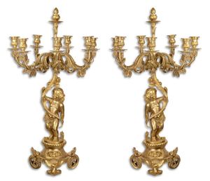 Casa Padrino Barock Kerzenst�nder Set Gold 46 x 46 x H. 83 cm - Edel & Prunkvoll