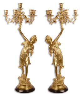 Casa Padrino Barock Kerzenst�nder Set Gold 32,5 x 32,5 x H. 87 cm - Hotel & Restaurant Deko