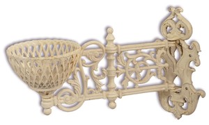 Casa Padrino Jugendstil Blumentopf Wandhalter Antik Cremefarben 24,2 x 61,5 cm - Garten & Terrassen Deko