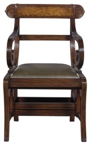 Casa Padrino Mahagoni Bibliotheksstuhl Braun / Gr�n 57 x 53 x H. 89 cm - Luxus Leiterstuhl 