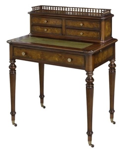 Casa Padrino Mahagoni Sekret�r mit 5 Schubladen Braun / Gr�n 79 x 50 x H. 101 cm - Luxus Qualit�t