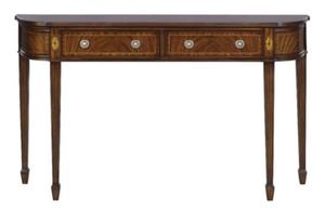 Casa Padrino Luxus Jugendstil Mahagoni Konsole Braun 130 x 30 x H. 78 cm - Konsolentisch mit 2 Schubladen im franz�sichen Jugendstil