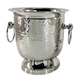 Casa Padrino Tisch Weinflaschen Halter H�he mit Krokodile H 18 cm, Durchmesser 17 cm- Weink�hler vernickelt Weinst�nder Weinflaschen K�hler Wein Flaschenhalter