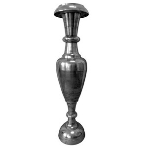 Casa Padrino Designer Antik Stil Vase Aluminium Vernickelt Silber - Hotel Dekoration - Barock Blumengef�ss Pflanzentopf - Mod2 H. 184 cm