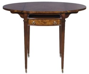 Casa Padrino Luxus Beistelltisch mit Schublade Braun / Hellbraun 89 x 76 x H. 64 cm - Wohnzimmer Beistelltisch auf Rollen