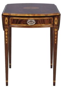 Casa Padrino Luxus Mahagoni Beistelltisch mit Schublade Braun 96 x 77 x H. 73 cm - Wohnzimmermbel