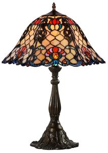 Casa Padrino Tiffany Tischleuchte Mehrfarbig  44,5 x H. 61 cm - Handgefertigte Luxus Tischlampe aus zahlreichen Glas Mosaik St�cken