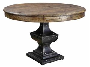 Casa Padrino Massivholz Esstisch Braun / Schwarz  122 x H. 76 cm - Esszimmerm�bel