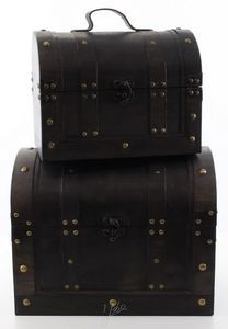 Casa Padrino Art Deco Holz Lunchbox Set Schwarz - Wohnzimmer Dekoration