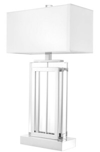 Casa Padrino Luxus Tischleuchte Silber / Wei� 38 x H. 67,5 cm - Hotel & Restaurant M�bel