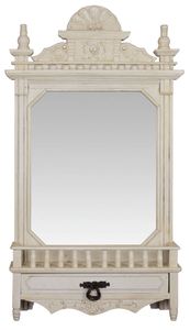 Casa Padrino Barock Wandspiegel mit Schublade Cremewei� 49,8 x H. 86,8 cm - Barockstil Spiegel