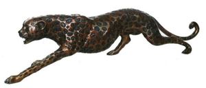 Casa Padrino Luxus Bronzefigur Gepard 115 x 17 x H. 26 cm - Luxus Qualit�t