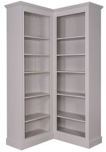 Casa Padrino Landhausstil Eckb�cherschrank Grau 108 x 108 x H. 210 cm - Landhausstil Eckschrank 
