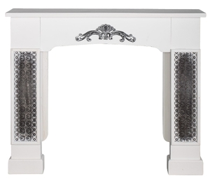 Casa Padrino Landhausstil Kaminumrandung mit Verzierungen Wei� 115 x 23 x H. 100 cm - Handgefertigte Deko im Landhausstil