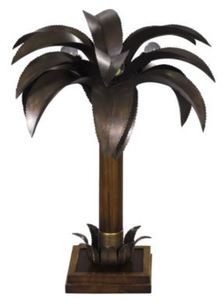 Casa Padrino Luxus Tischleuchte / Tischlampe Palme Braun 60 x 60 x H. 78 cm - Luxus Qualit�t