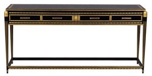 Casa Padrino Luxus Wohnzimmer Konsolentisch Schwarz / Gold 171 x 46 x H. 80 cm - Luxus Konsole mit 4 Schubladen