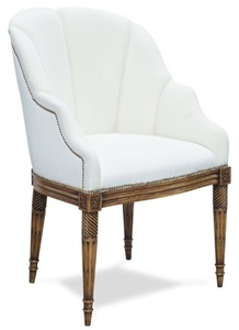 Casa Padrino Luxus Barockstil Salon Stuhl Wei� / Braun 61 x 66 x H. 95 cm - Hotel M�bel