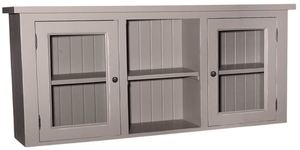 Casa Padrino Landhausstil K�chenh�ngeschrank Grau 156 x 31 x H. 65 cm - Landhausstil K�chenschrank mit 2 Glast�ren 