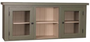 Casa Padrino Landhausstil Kchenhngeschrank Grn / Beige 156 x 31 x H. 65 cm - Landhausstil Kchenschrank mit 2 Glastren 